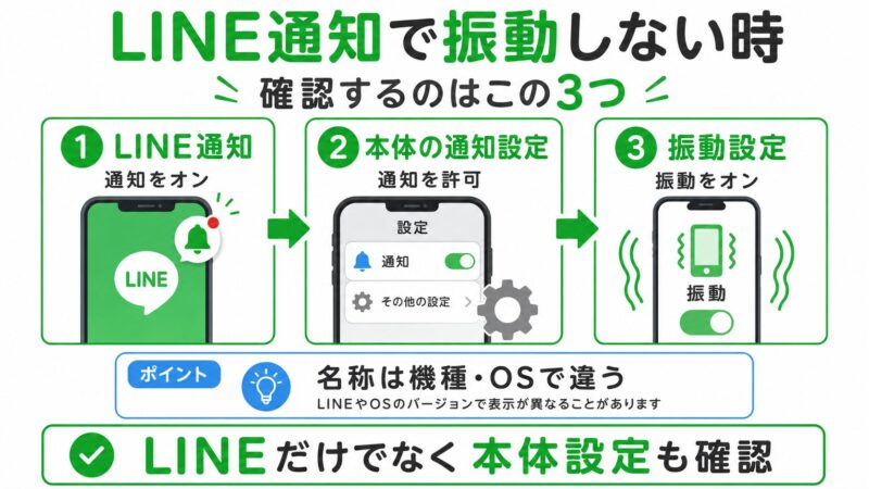 LINE通知の振動設定確認方法