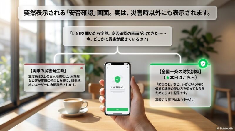 LINE安否確認が表示される原因は複数あります