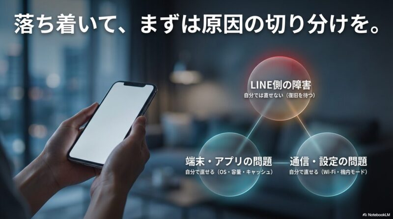 LINEが使えない原因は3種類
