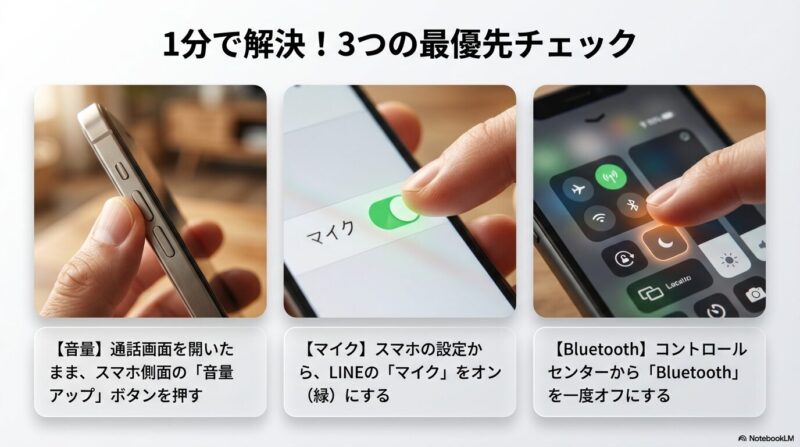 1分で直る！LINE通話トラブル3つの最優先チェック