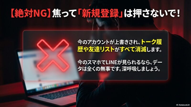 焦って「新規登録」は押さないで！データが消える危険な行動