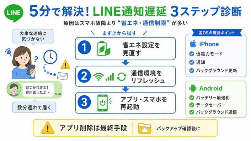 LINEの通知が遅れて届く理由