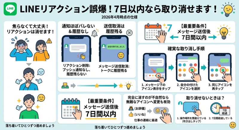 LINEリアクションは取り消しできる？