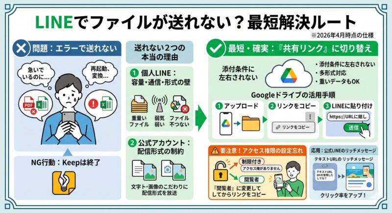 LINEでファイルが送れない！形式・容量エラーを回避する最短手順