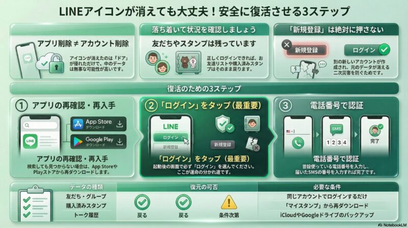アプリを安全に復活させる手順
