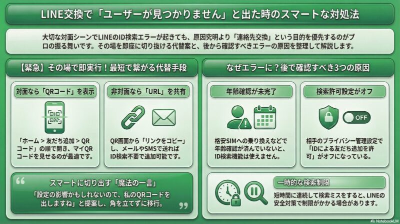 連絡先交換エラーへの対処法