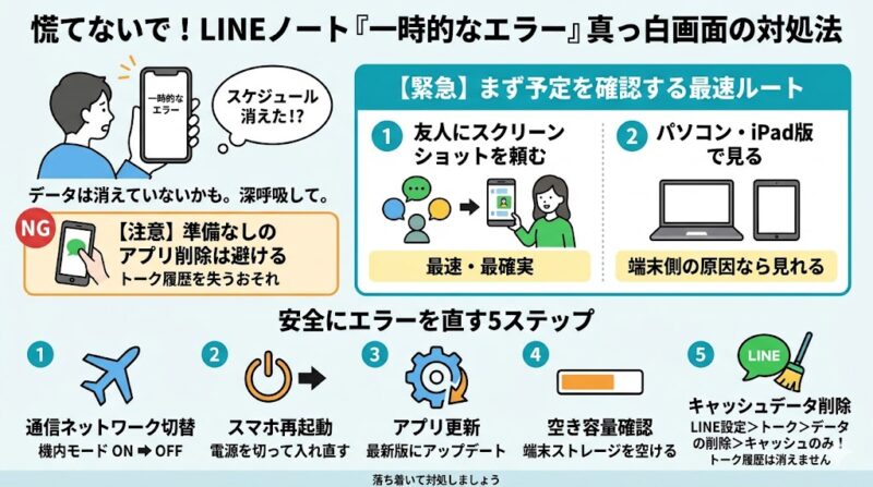 ノートが見れない原因の切り分け方と安全性を優先した対処手順