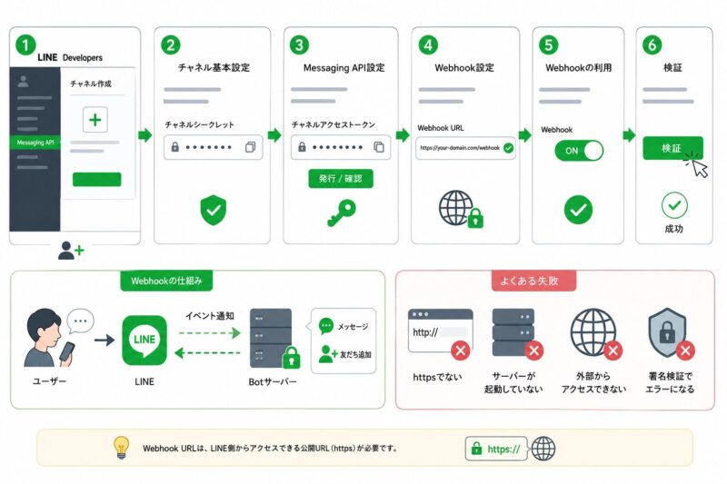 LINE DevelopersでWebhookを設定する流れ