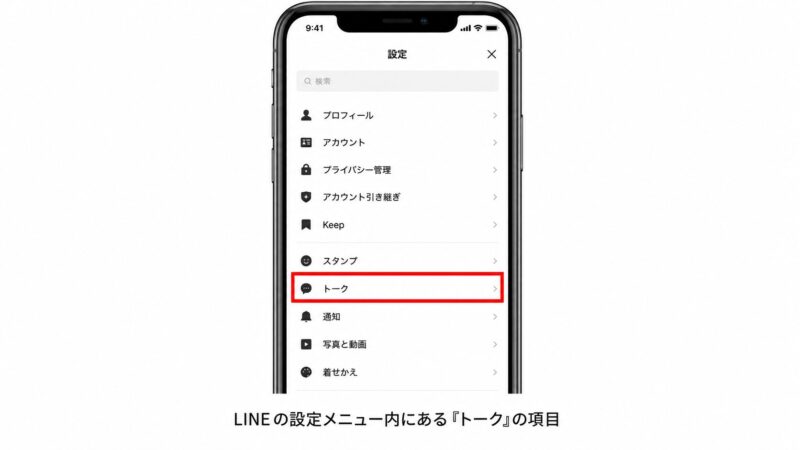 LINEの設定メニュー内にあるAI関連の設定項目を探す画面