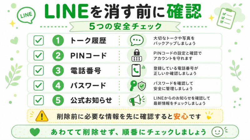 LINE削除前に確認する5つの安全チェック