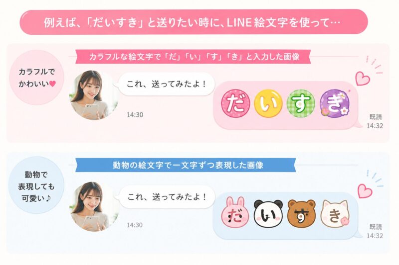 LINE絵文字でカラフルに表現する