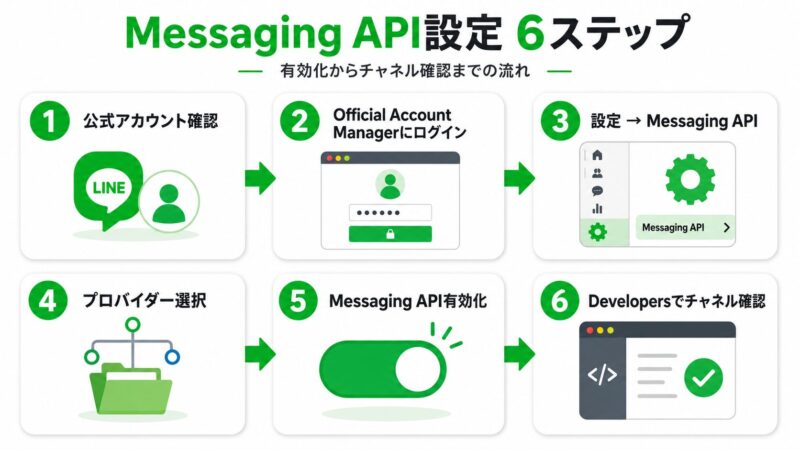 Messaging APIを有効化してチャネルを確認する6ステップ手順