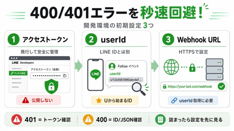 400/401エラーを秒速回避！開発環境の初期設定術