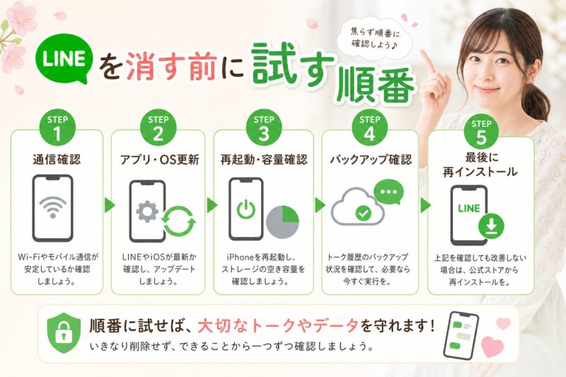 LINEを再インストールする前に試す安全な対処手順