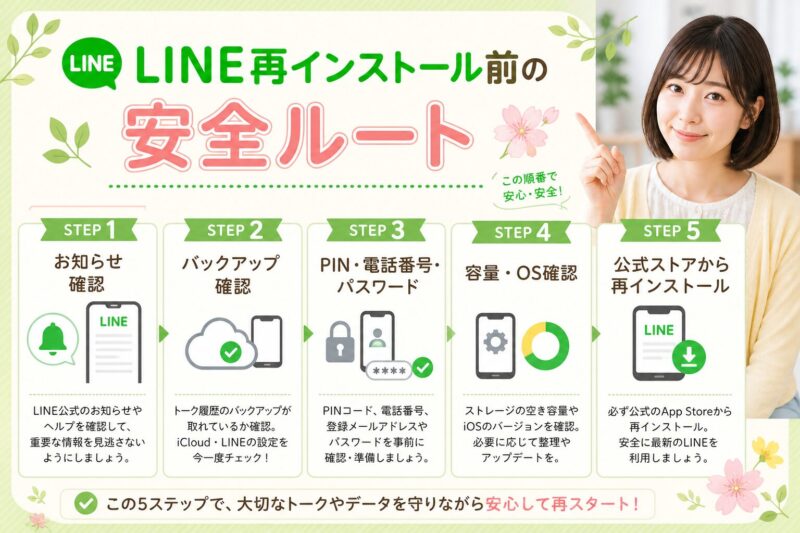 LINEを再インストールする前の安全確認フロー