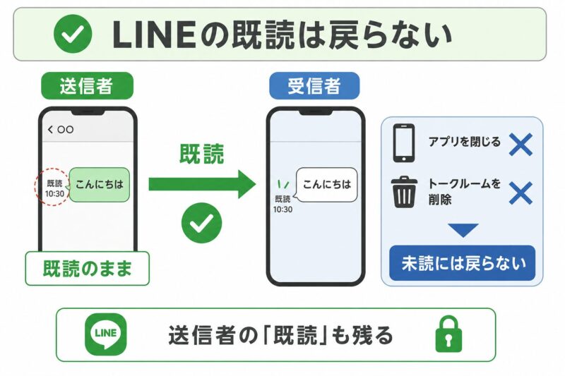LINEの既読は戻らない説明