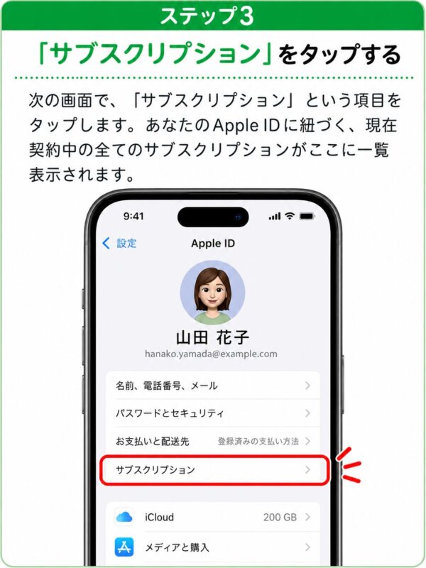 サブスクリプション設定の手順