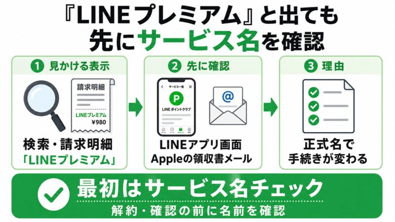 サービス名確認の3ステップ